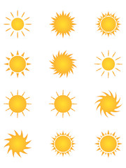 Set of suns icons