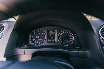 Close up modern car dashboard