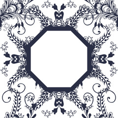 Floral seamless pattern and frame
