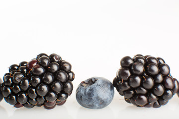 Blueberries and blackberries.