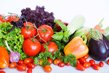 Decorative pattern of fresh vegetables.