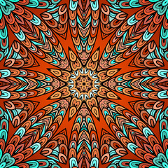 Seamless pattern with colorful circle ornament.