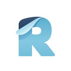 R paper letter with folded corner.