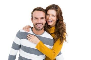 Happy young couple embracing