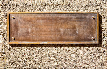 old blank metal sign