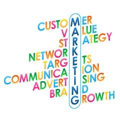 MARKETING Colourful Vector Crossword 