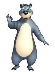 cute Bear cartoon character with assign best sign