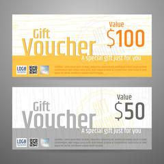 Gift certificate, voucher, coupon, card template in vector