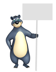 cute Bear cartoon character with white board