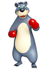 cute Bear cartoon character with boxing glubs