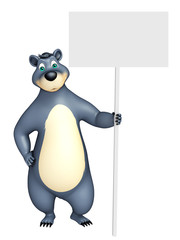 cute Bear cartoon character with white board