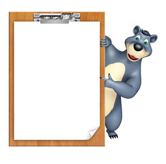 cute Bear cartoon character with exam pad