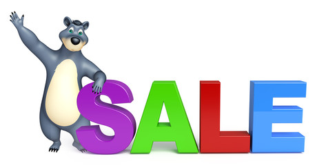 cute Bear cartoon character with big sale