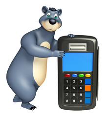 cute Bear cartoon character with swap machine
