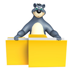 cute Bear cartoon character with folder
