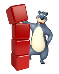 cute Bear cartoon character with level