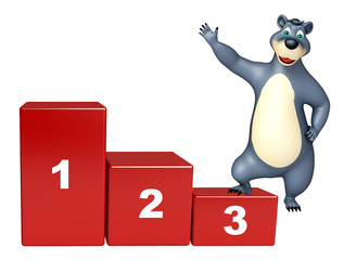 cute Bear cartoon character with level