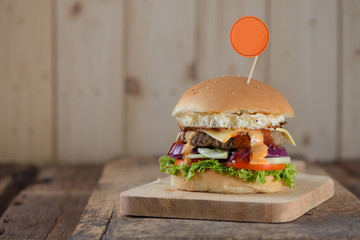 Beef burger with Fried egg