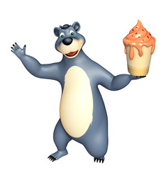 fun Bear cartoon character  with icecream