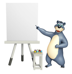 cute Bear cartoon character with white board