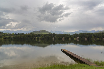 Mirror image in lake