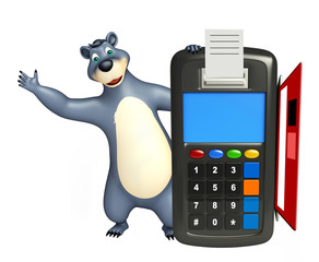 cute Bear cartoon character with swap machine