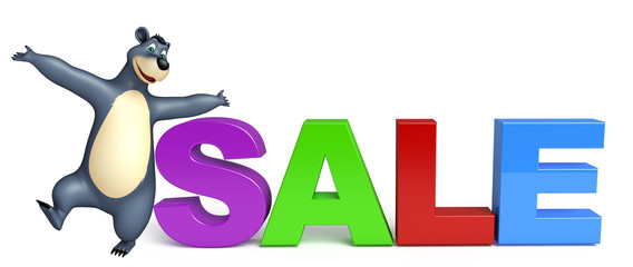 cute Bear cartoon character with big sale
