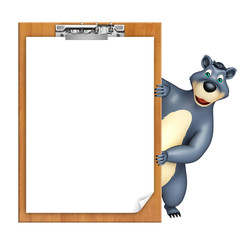 cute Bear cartoon character with exam pad