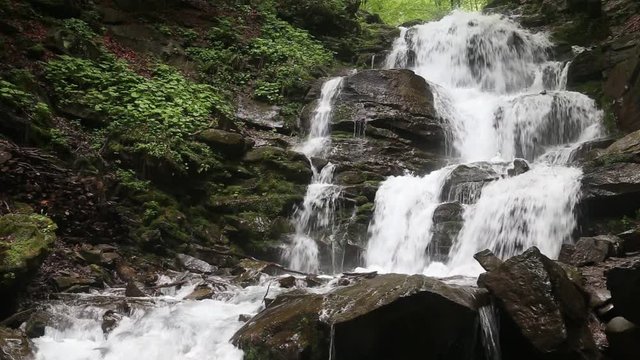 Shypit waterfall on the Pylypets River, Mizhhiria Raion, Zakarpattia Oblast of western Ukraine. 