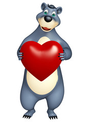 cute Bear cartoon character with heart