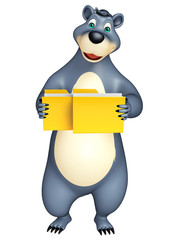 cute Bear cartoon character with folder