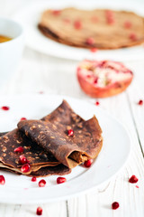 Chocolate crepes with oatmeal