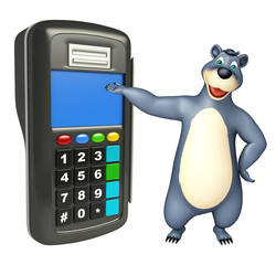 cute Bear cartoon character with swap machine