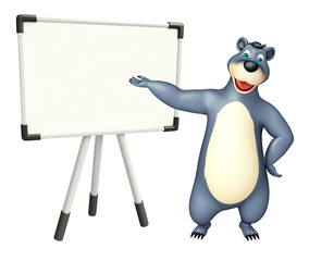 cute Bear cartoon character with white board