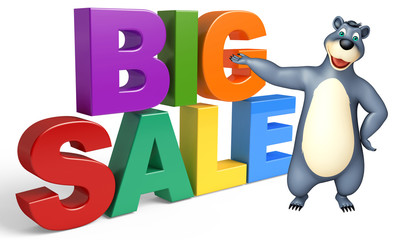 cute Bear cartoon character with big sale