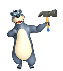 cute Bear cartoon character with hammer
