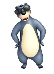 fun Bear cartoon character with sunglass
