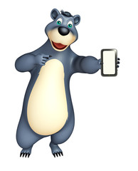 cute Bear cartoon character with mobile