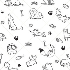 Seamless Dogs pattern - 111570099