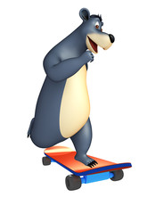 Bear cartoon character with skatter