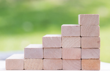 Obraz premium wooden stairway, conceptual of development business career.