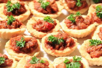 raw meat with salted cookies