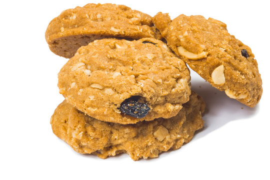 meal rasin cookies isolate on white
