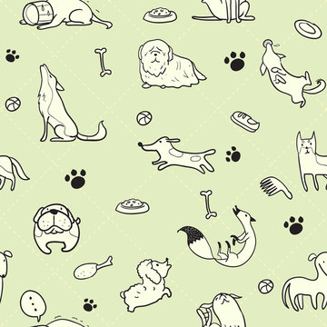 Seamless Dogs pattern