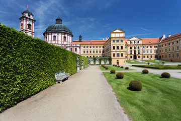 Jaromerice nad Rokytnou castle, Czech Republic. Sunny day at the