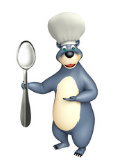 Bear cartoon character with spoons