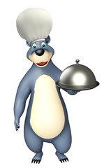 Bear cartoon character with cloche