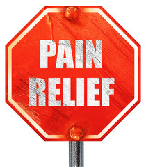 pain relief, 3D rendering, a red stop sign