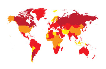 Fototapeta na wymiar World map flat vector red