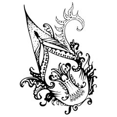 decorative floral element of beautiful paisley henna design Vector Illustration